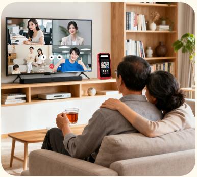 家庭观看电视